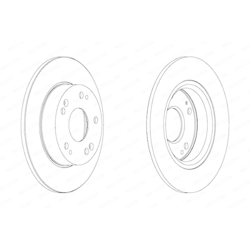 2 Bremsscheibe FERODO DDF1558 PREMIER f&uuml;r HONDA, Hinterachse