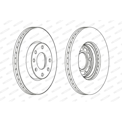 2 Bremsscheibe FERODO DDF1041 PREMIER f&uuml;r OPEL VAUXHALL CHEVROLET, Vorderachs