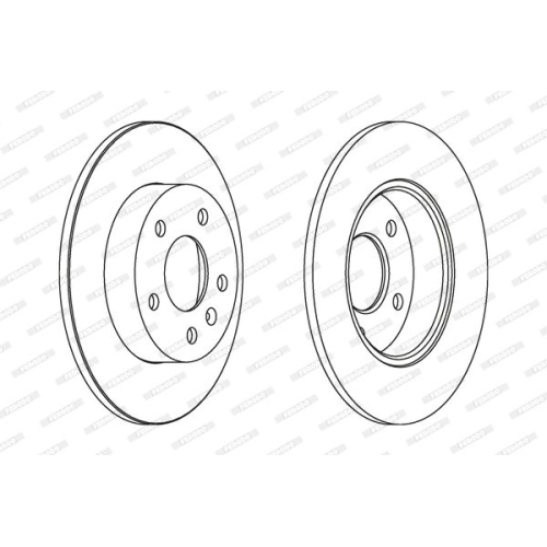 2 Bremsscheibe FERODO DDF1044 PREMIER f&uuml;r OPEL VAUXHALL CHEVROLET, Hinterachs