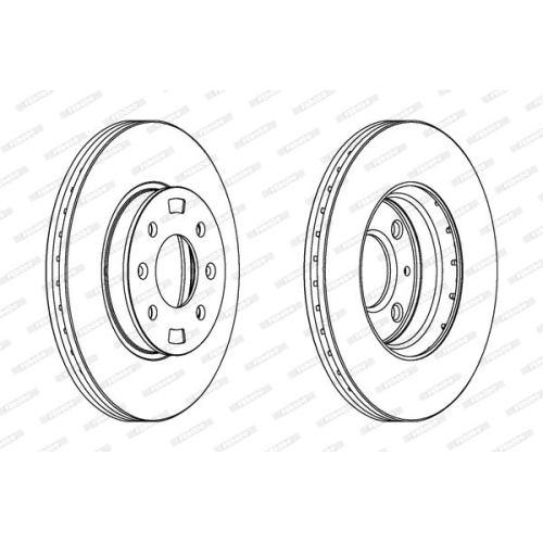 2 Bremsscheibe FERODO DDF1603 PREMIER f&uuml;r HYUNDAI KIA, Vorderachse