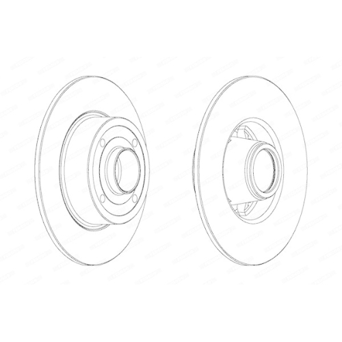 Bremsscheibe Ferodo DDF1369C-1 Premier f&uuml;r Hinterachse