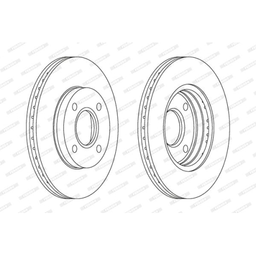 2 Bremsscheibe FERODO DDF1072 PREMIER f&uuml;r FORD MAZDA MITSUBISHI, Vorderachse