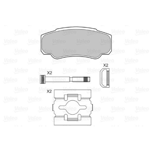 Bremsbelagsatz Scheibenbremse Valeo 598570 für Citroën Fiat Peugeot Hinterachse