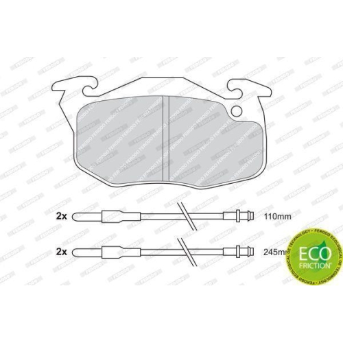Bremsbelagsatz Scheibenbremse Ferodo FDB729 Premier Eco Friction f&uuml;r Citro&euml;n