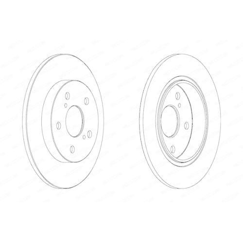 2 Bremsscheibe FERODO DDF1645 PREMIER f&uuml;r TOYOTA, Hinterachse