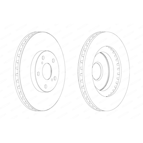 2 Bremsscheibe FERODO DDF1646 PREMIER f&uuml;r TOYOTA LEXUS, Vorderachse