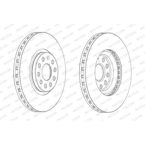 Bremsscheibe Ferodo DDF2016C-1 Premier f&uuml;r Seat Skoda VW Vorderachse