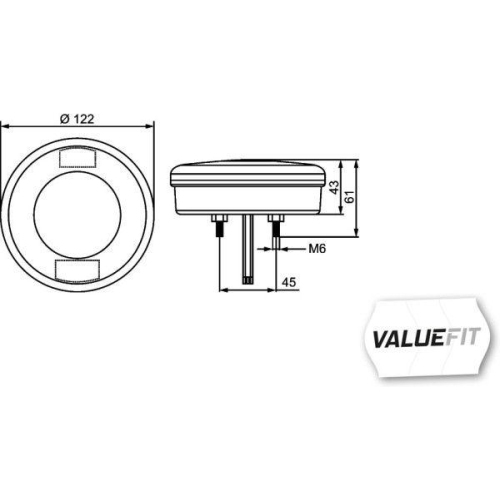 Nebelschlussleuchte Hella 2NE 357 027-031 Hella Valuefit f&uuml;r Hinten