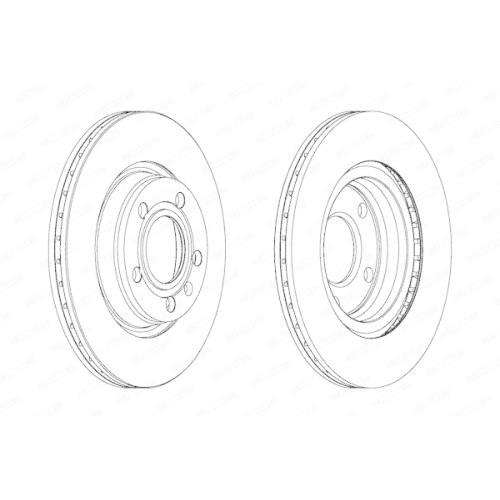 2 Bremsscheibe FERODO DDF1708 PREMIER f&uuml;r AUDI SEAT SKODA VW VAG, Vorderachse