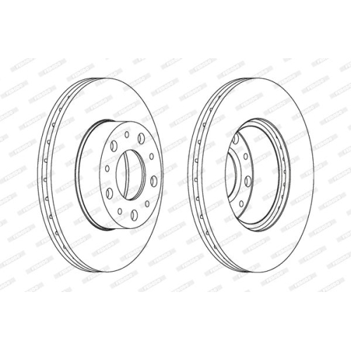 2 Bremsscheibe FERODO DDF1170 PREMIER f&uuml;r Citro&euml;n FIAT, Vorderachse