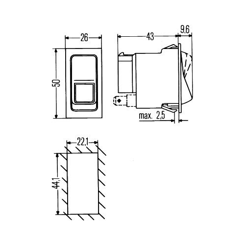 Schalter Hella 6RH 004 570-331 für Goldhofer Hyster Valmet Linde Vdl