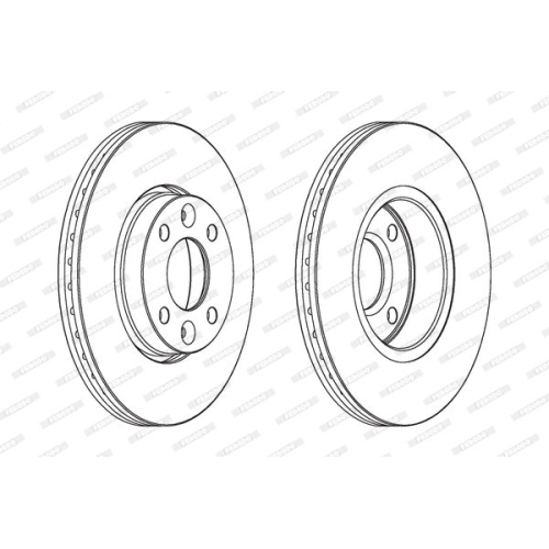 2 Bremsscheibe FERODO DDF1201 PREMIER f&uuml;r LADA NISSAN RENAULT DACIA, Vorderac