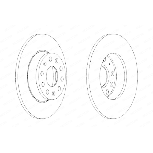 2 Bremsscheibe FERODO DDF1895 PREMIER f&uuml;r AUDI SEAT SKODA VW, Hinterachse