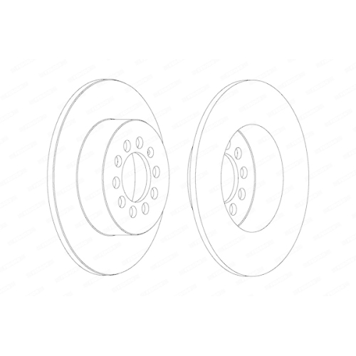 2 Bremsscheibe FERODO DDF1224 PREMIER f&uuml;r AUDI SEAT SKODA VW VAG, Hinterachse