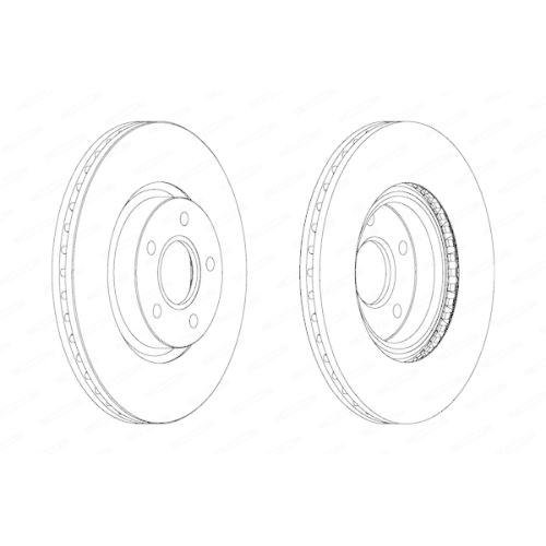 2 Bremsscheibe FERODO DDF1225 PREMIER f&uuml;r FORD MAZDA VOLVO, Vorderachse