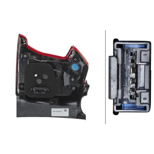 Heckleuchte Hella 2SD 354 846-041 f&uuml;r Peugeot Rechts