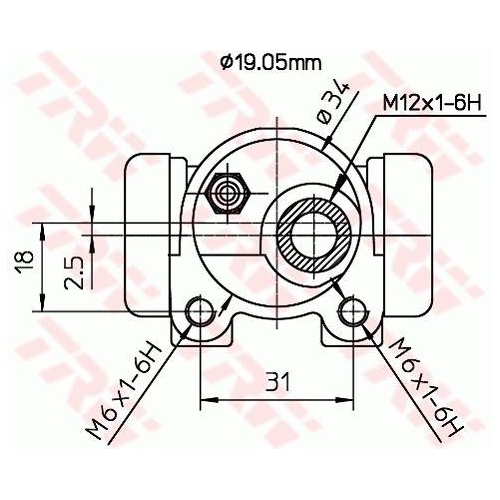 Radbremszylinder Trw BWD123 für Citroën Hinterachse Links