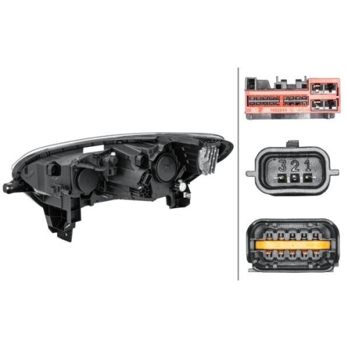 Hauptscheinwerfer Hella 1EX 011 770-461 f&uuml;r Renault Rechts