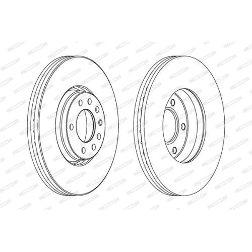 2 Bremsscheibe FERODO DDF1261 PREMIER f&uuml;r OPEL SAAB VAUXHALL CHEVROLET
