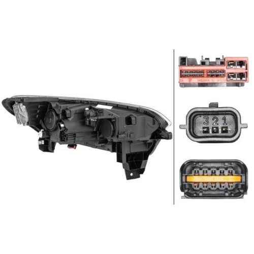 Hauptscheinwerfer Hella 1EX 011 770-451 f&uuml;r Renault Links