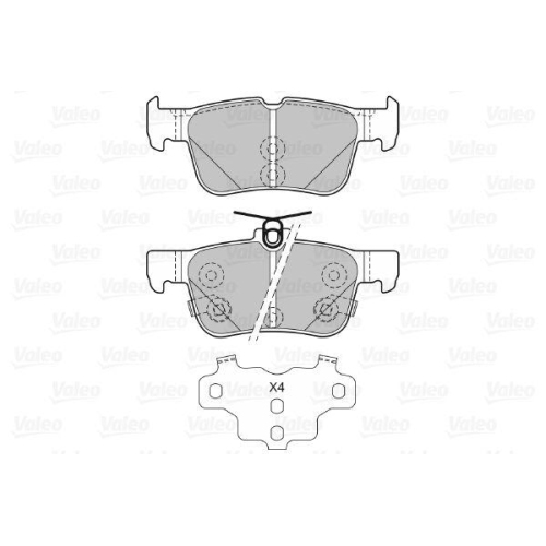 Bremsbelagsatz Scheibenbremse Valeo 601479 f&uuml;r Ford Ford Usa Lincoln Hinterachse