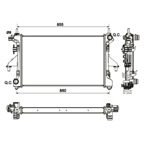 K&uuml;hler Motork&uuml;hlung Nrf 54204A Economy Class f&uuml;r Citro&euml;n Fiat Peugeot