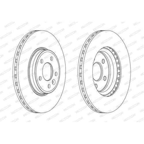 Bremsscheibe Ferodo DDF1663C Premier f&uuml;r Audi VW Vorderachse