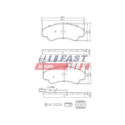 Bremsbelagsatz Scheibenbremse Fast FT29108 f&uuml;r Fiat Vorderachse