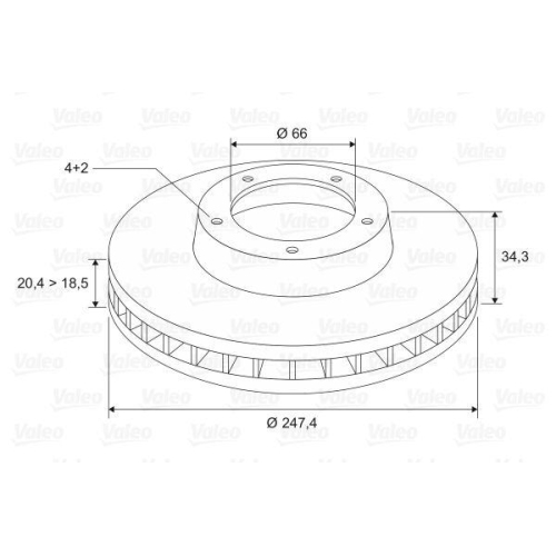 Valeo 2X Bremsscheibe f&uuml;r Citro&euml;n Peugeot Citro&euml;n (df Psa) Citro&euml;n (df Psa)