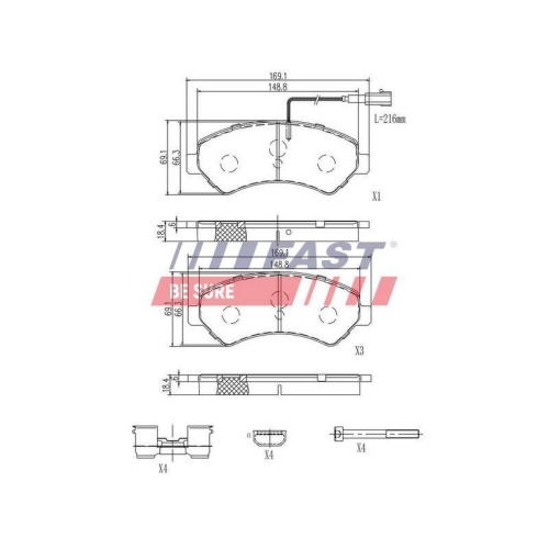 Bremsbelagsatz Scheibenbremse Fast FT29132HD f&uuml;r Citro&euml;n Fiat Vorderachse