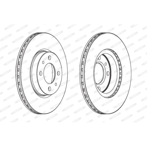 2 Bremsscheibe FERODO DDF521 PREMIER f&uuml;r ALFA ROMEO FIAT LANCIA, Vorderachse