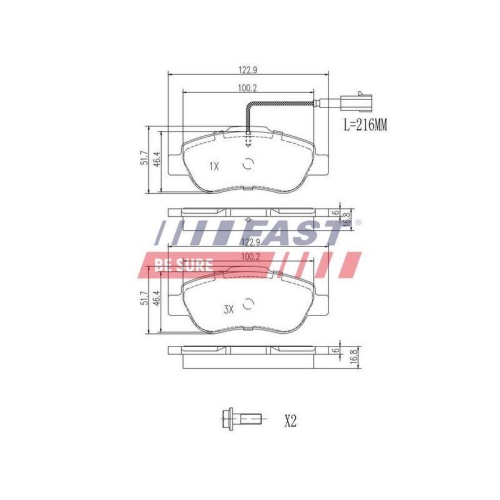 Bremsbelagsatz Scheibenbremse Fast FT29123 f&uuml;r Fiat Ford Iveco Opel Suzuki
