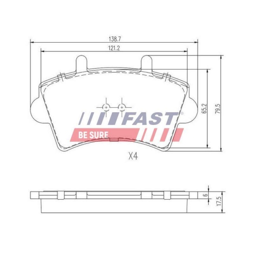 Bremsbelagsatz Scheibenbremse Fast FT29540 f&uuml;r Citro&euml;n Opel Renault Vorderachse