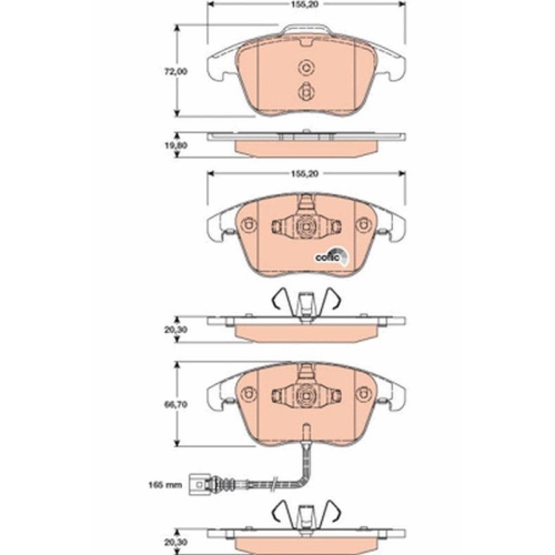 Bremsbelagsatz Scheibenbremse Trw GDB1762 Cotec f&uuml;r Seat VW Audi (faw) Vw (svw)