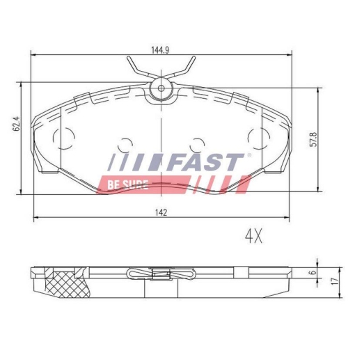 Bremsbelagsatz Scheibenbremse Fast FT29542 f&uuml;r Citro&euml;n Nissan Opel Renault