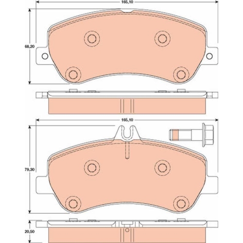 Bremsbelagsatz Scheibenbremse Trw GDB1798 f&uuml;r Daimler Mercedes Benz Vorderachse