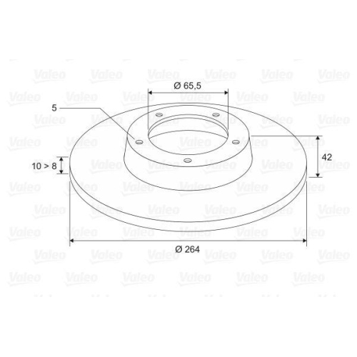 Bremsscheibe Valeo 186593 für Opel Vauxhall Chevrolet Hinterachse