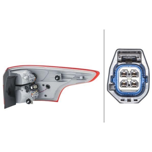Heckleuchte Hella 2VA 354 995-151 f&uuml;r Ford Links