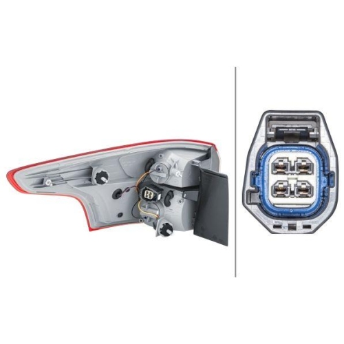 Heckleuchte Hella 2VA 354 995-161 f&uuml;r Ford Rechts