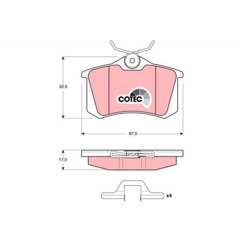 Bremsbelagsatz Scheibenbremse Trw GDB1328 Cotec f&uuml;r Seat VW Citro&euml;n Ford DS Audi