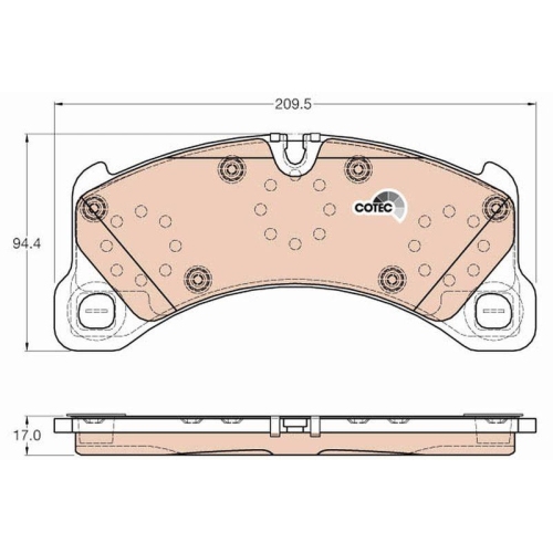 Brake Pad Set Disc Brake Trw GDB2004 Cotec for Porsche Front Axle