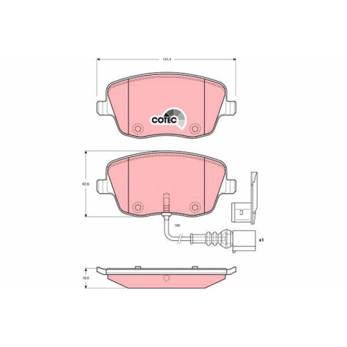 Bremsbelagsatz Scheibenbremse Trw GDB1472 Cotec f&uuml;r Seat Skoda VW Porsche
