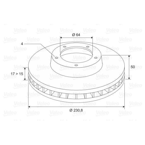 Bremsscheibe Valeo 186505 f&uuml;r Subaru Suzuki Vorderachse