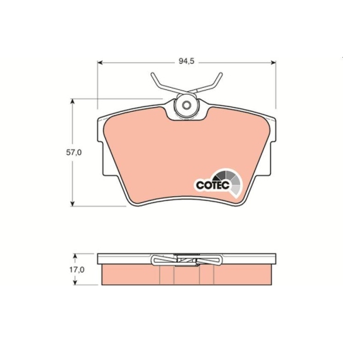 Bremsbelagsatz Scheibenbremse Trw GDB1479 Cotec f&uuml;r Vauxhall Nissan Opel Renault