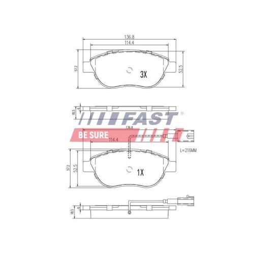 Bremsbelagsatz Scheibenbremse Fast FT29113 f&uuml;r Fiat Citro&euml;n Lancia Abarth