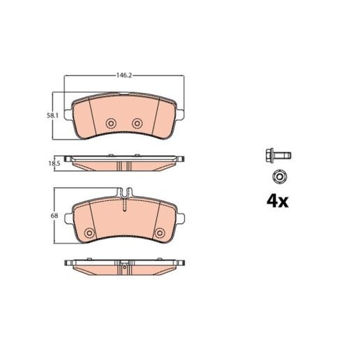 Bremsbelagsatz Scheibenbremse Trw GDB2079 f&uuml;r Mercedes Benz Mercedes Benz