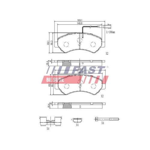 Bremsbelagsatz Scheibenbremse Fast FT29158 f&uuml;r Fiat Citro&euml;n Peugeot Opel