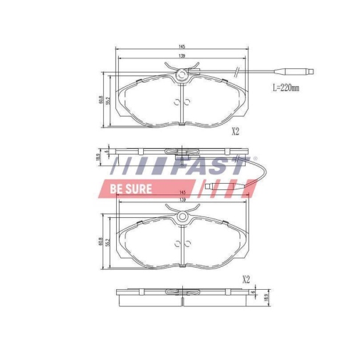 Bremsbelagsatz Scheibenbremse Fast FT29007 f&uuml;r Citro&euml;n Peugeot Fiat Vorderachse