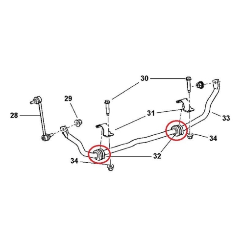 Lagerbuchse Stabilisator Red-line 43CH001 f&uuml;r Chrysler Vorderachse