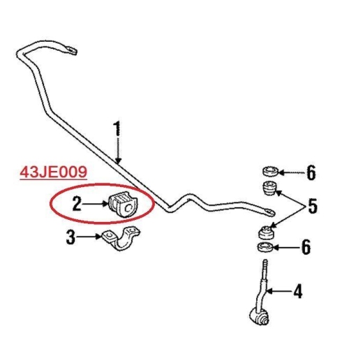 Lagerbuchse Stabilisator Red-line 43JE009 für Chrysler Jeep Vorderachse